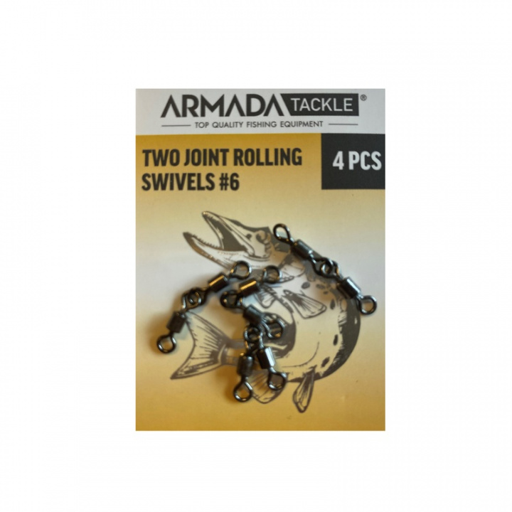 Armada Two Joint Rolling Swivels #6 (4-pack) i gruppen Tillbehör / Krok & småplock / Lekande hos Jiggar Sverige AB (102509)