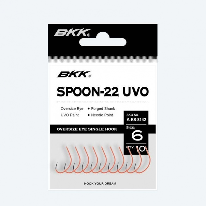 BKK Spoon-22 SS UVO Havsöringskrok i gruppen Tillbehör / Krok & småplock / Enkelkrokar hos Jiggar Sverige AB (BKK_spoon22_uvo)