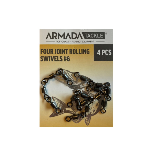 Armada Four Joint Rolling Swivels #6 (4-pack)