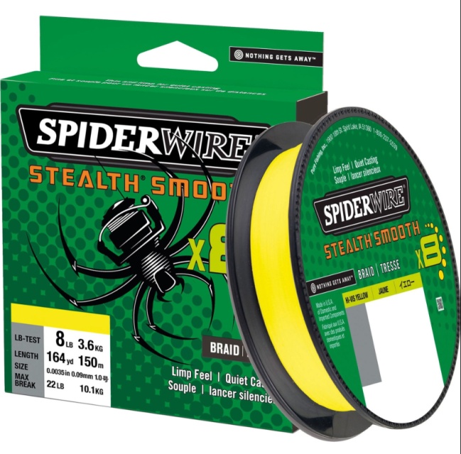 SPIDERWIRE STEALTH SMOOTH 8 HI-VIS YELLOW