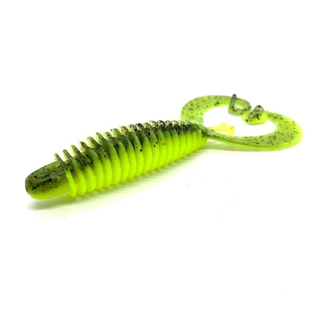 RingCraw Curltail 9cm 6g - A5 Clear Chartreuse (5-pack)