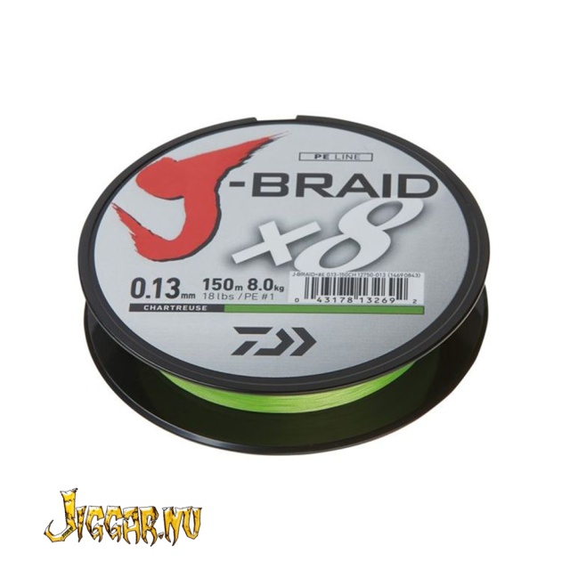 Daiwa J-Braid X8 Chartreuse 150m