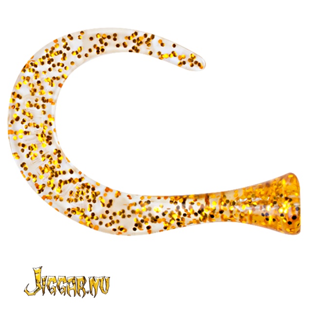 Guppie Tail - 3 curly / 1 Paddel - Gold/Gold Glitter