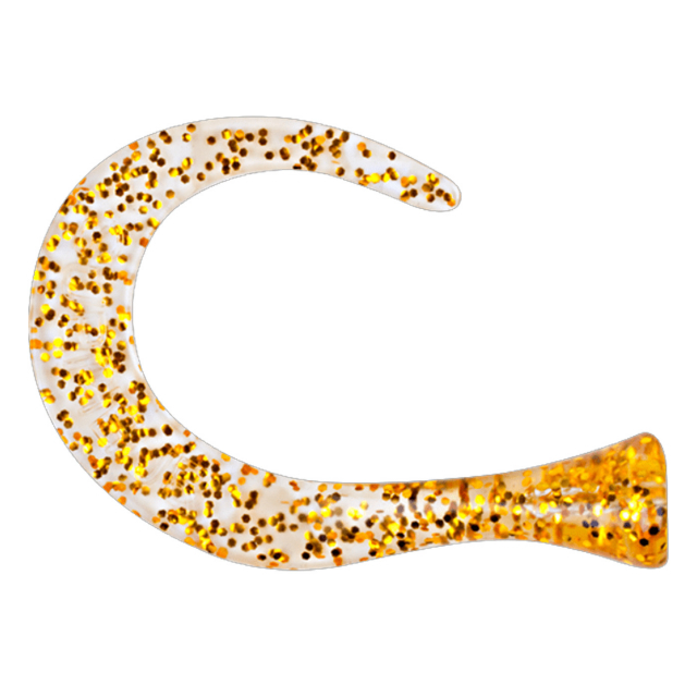 Guppie Tail - 3 curly / 1 Paddel - Gold/Gold Glitter
