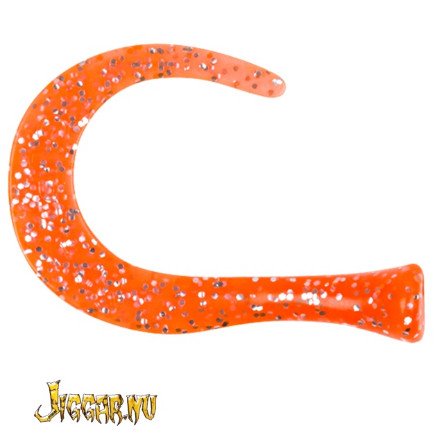Guppie Tail - 3 curly / 1 Paddel - Orange/Glitter