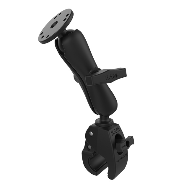 RAM Mounts RAM® Tough-Claw? Medium Clamp Double Ball Mount with Round Plate