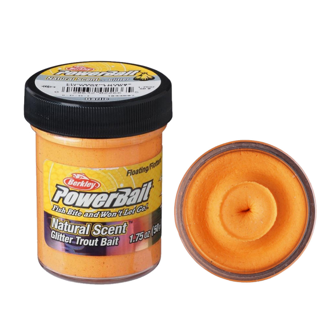 Powerbait Trout Bait Cheese Fluo Orange Glitter