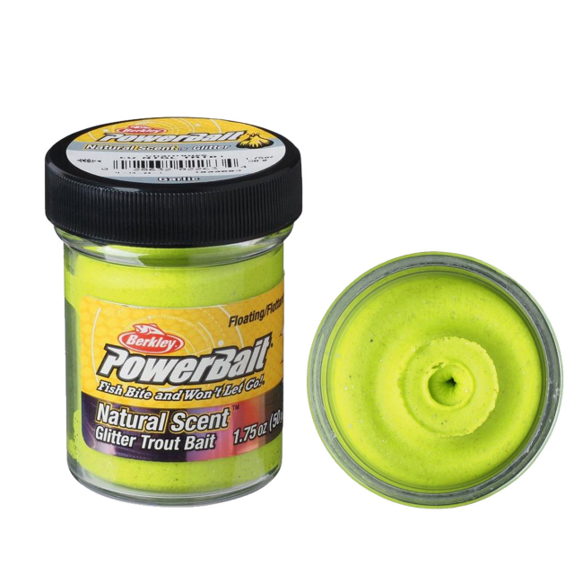 Powerbait Trout Bait Garlic Chartreuse Glitter