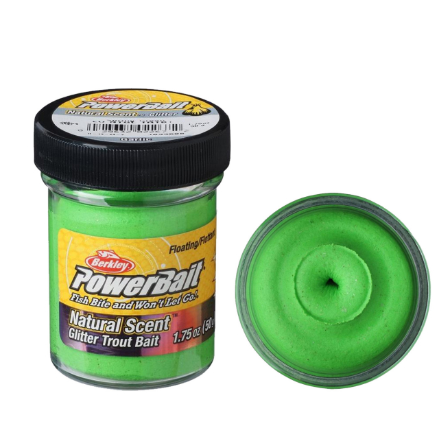 Powerbait Trout Bait Garlic Spring Green Glitter