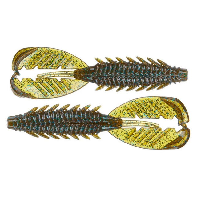 X Zone Pro Series Adrenaline Craw Jr 8.9cm (7-pack) - Green Pumpkin Blue Flake