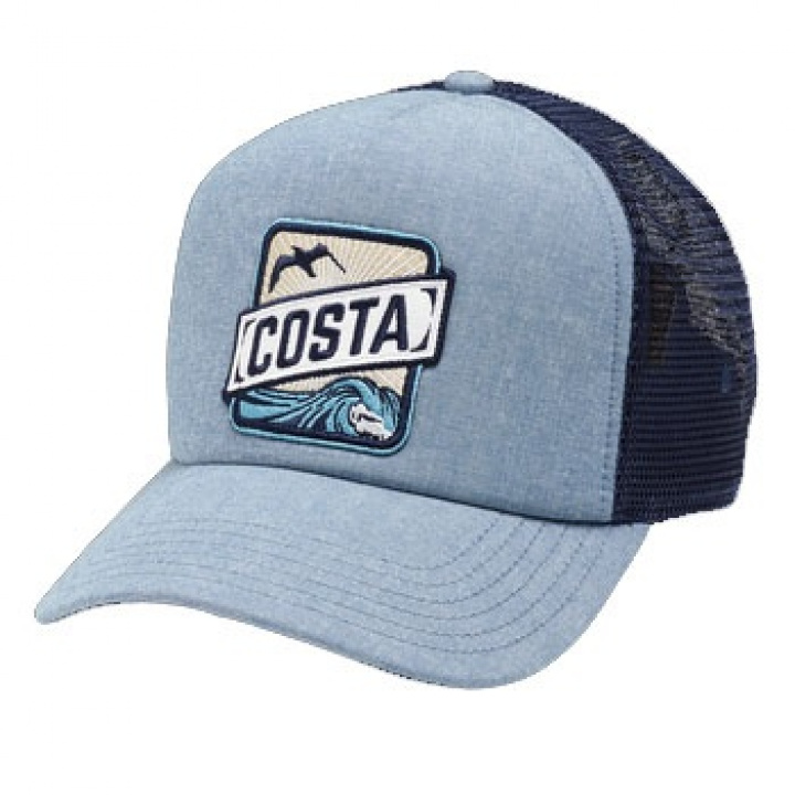 Costa Foam Front Trucker Hat - Blue Chambray i gruppen Kläder / Kepsar hos Jiggar Sverige AB (11575)