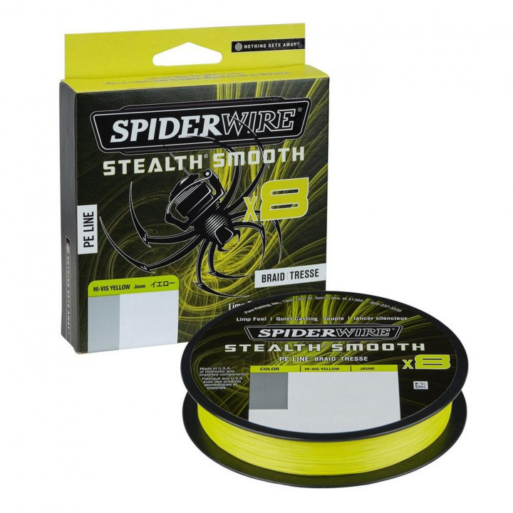 SPIDERWIRE STEALTH SMOOTH 8 HI-VIS YELLOW i gruppen Tillbehör / Linor / Flätlinor hos Jiggar Sverige AB (12238)
