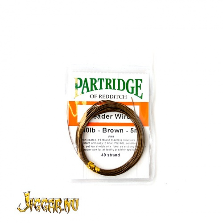Partridge Bauer Pike Leader Wire 40 lb - Brown i gruppen Flugfiske / Tafsmaterial & Backing hos Jiggar Sverige AB (4776)