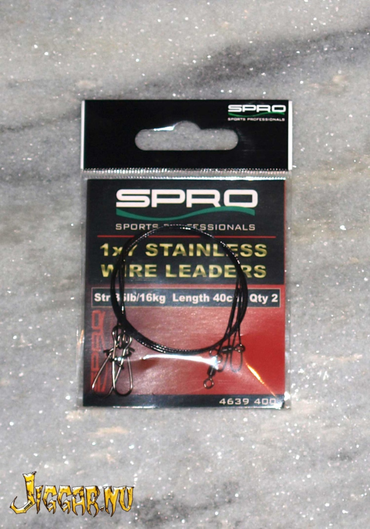 SPRO 1x7 Stainless Wire Leaders 15cm, 8kg (2-pack) i gruppen Tillbehör / Tafsar hos Jiggar Sverige AB (5365)