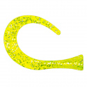 Guppie Tail Jr - 3 curly / 1 Paddel Chartreuse Glitter