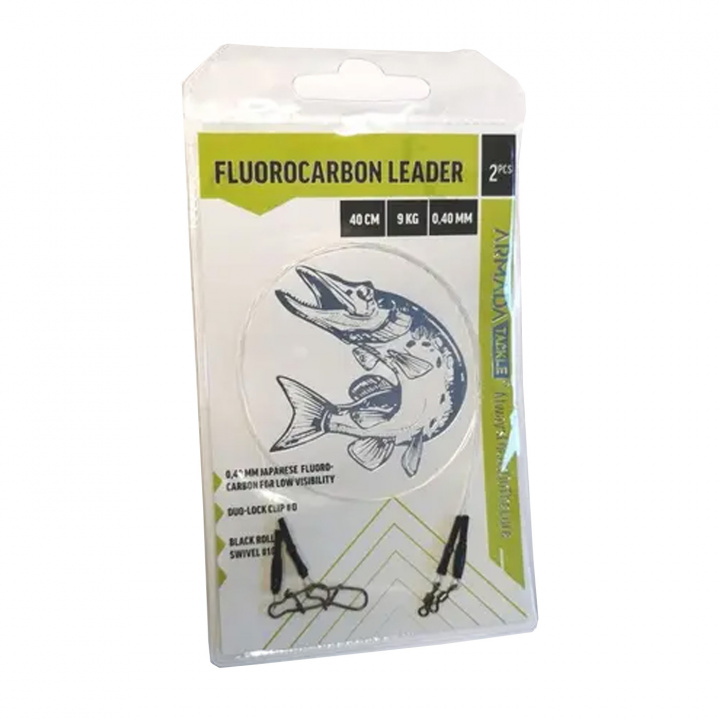 Armada Fluorocarbon tafsar 0,50mm 40 cm Duo-Lock Snap (2-pack) i gruppen Tillbehör / Tafsar hos Jiggar Sverige AB (AT209L0040050)