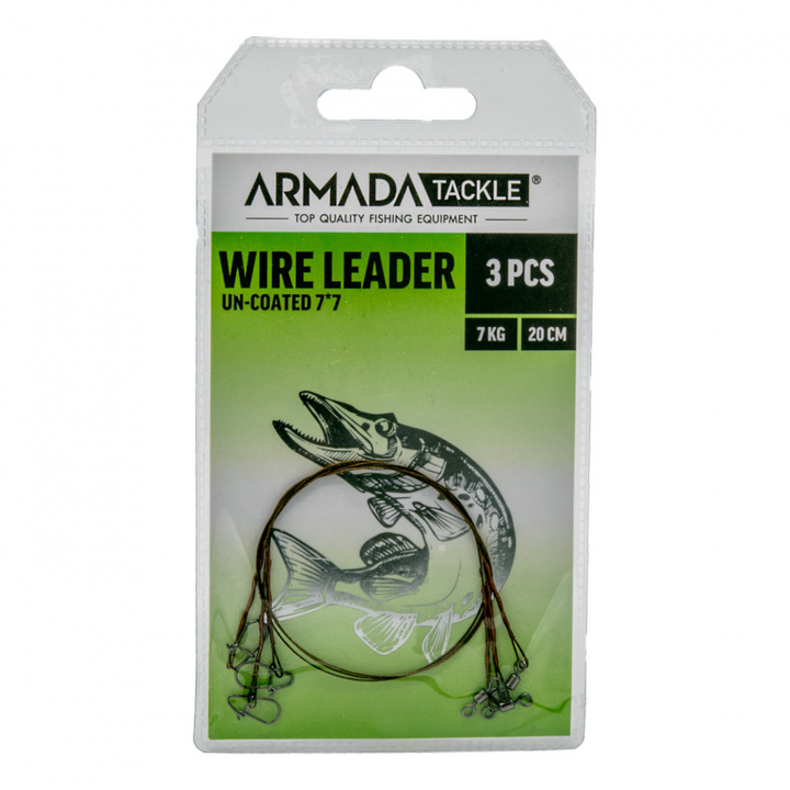 Armada Tafs 20cm 15lbs black un-coated 7*7 wire (3-pack) i gruppen Tillbehör / Tafsar hos Jiggar Sverige AB (8-102699)