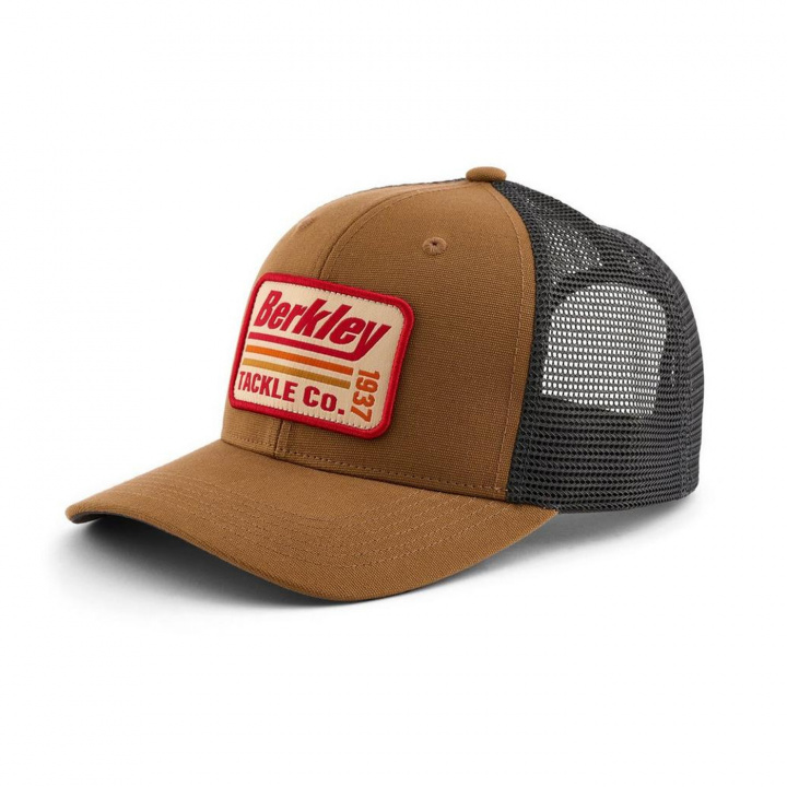Berkley Striper Trucker Brown Charcoal i gruppen Kläder / Kepsar hos Jiggar Sverige AB (11-1639993)