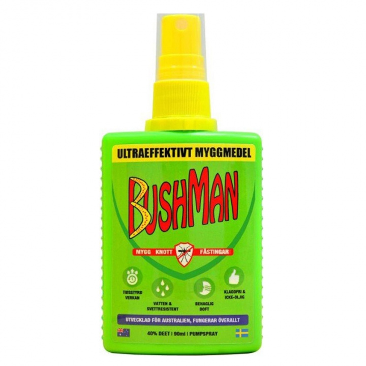 Bushman Myggmedel Spray 90ml i gruppen Tillbehör / Verktyg & Tillbehör / Myggmedel hos Jiggar Sverige AB (bushman_spray)