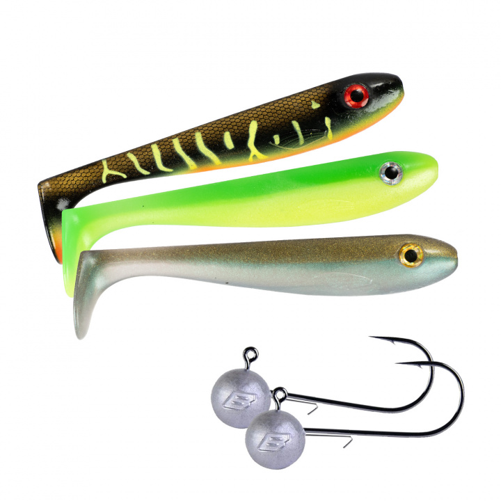 Jiggen 12cm med BKK Round Elite 6/0 Bundle i gruppen Fiskedrag / Betesbundles / Betespaket Gös hos Jiggar Sverige AB (BOB-Jiggar-0012-s)