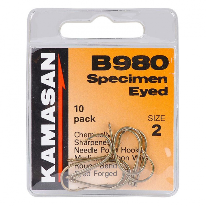 Kamasan B980 Specimen Eyed i gruppen Tillbehör / Krok & småplock / Enkelkrokar hos Jiggar Sverige AB (B980-02-r)