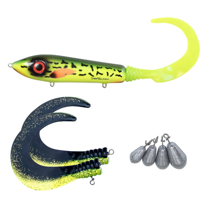 Svartzonker Mctail Big Tail Bundle i gruppen Fiskedrag / Betesbundles / Betespaket Gädda hos Jiggar Sverige AB (110314SZ-s)