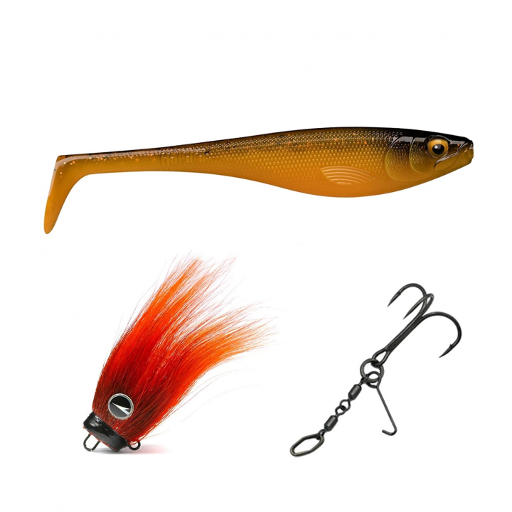VMC Mustache M Soft Peto 18cm Bundle i gruppen Fiskedrag / Betesbundles / Betespaket Gädda hos Jiggar Sverige AB (151500RA-s)